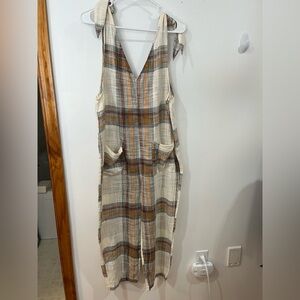 Free People Multicolor Plaid Jumpsuit